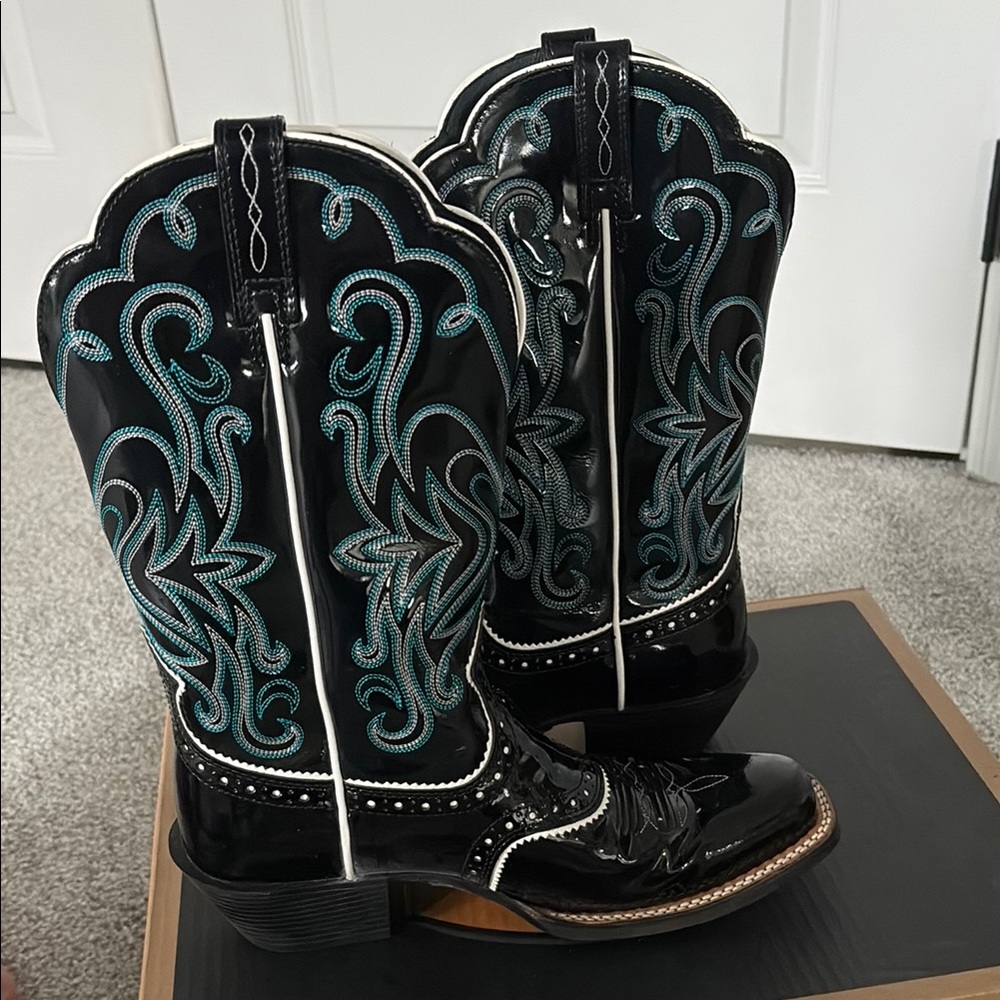 Ariat Black and Teal Western Boots